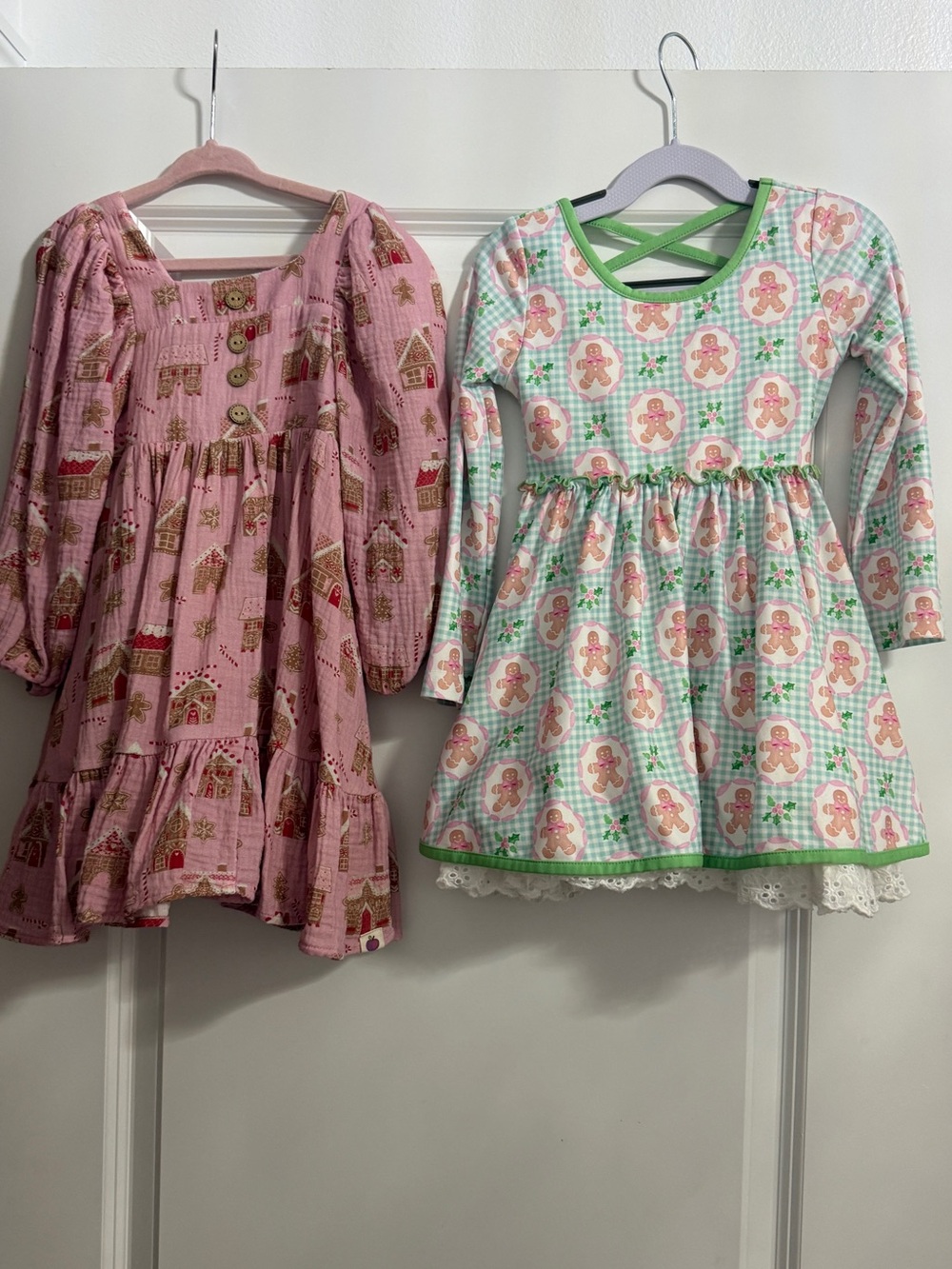 Cheeky Plum Pink Gingerbread Christmas Holiday Print Girls' Dress - Kids Bundle